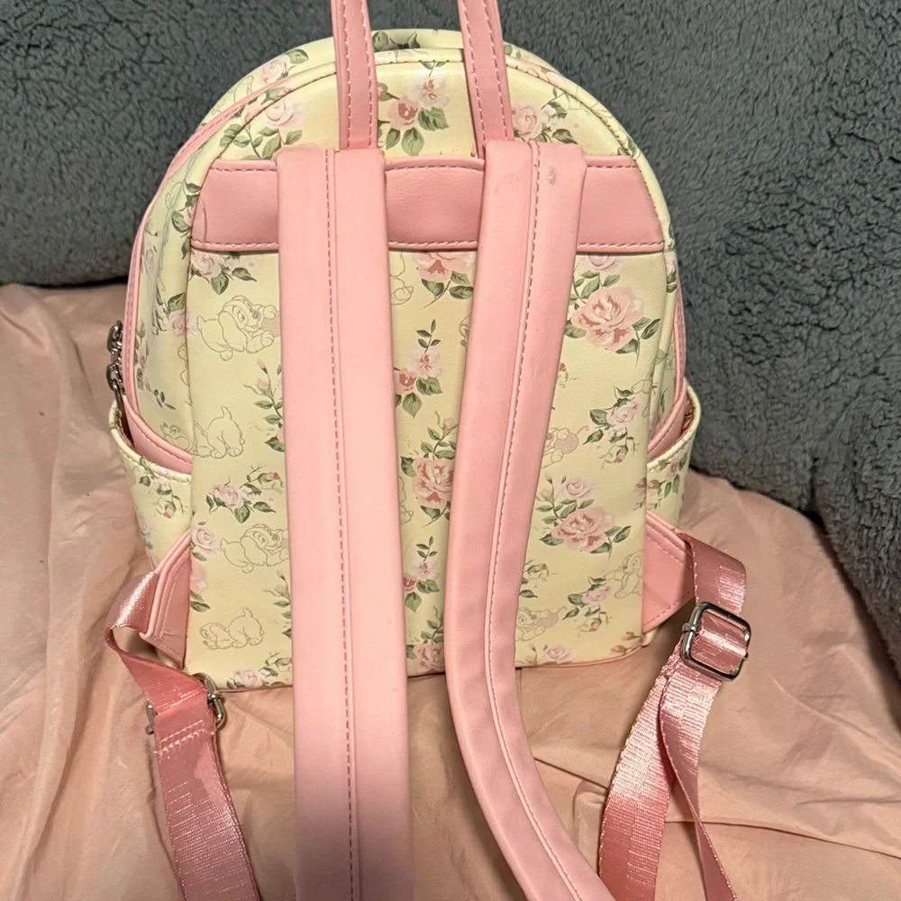Loungefly Pink Floral Lady and the Tramp Mini Backpack - Picture 6 of 7